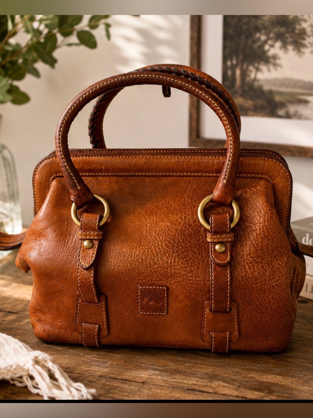 Dooney & Bourke Tan Leather Satchel